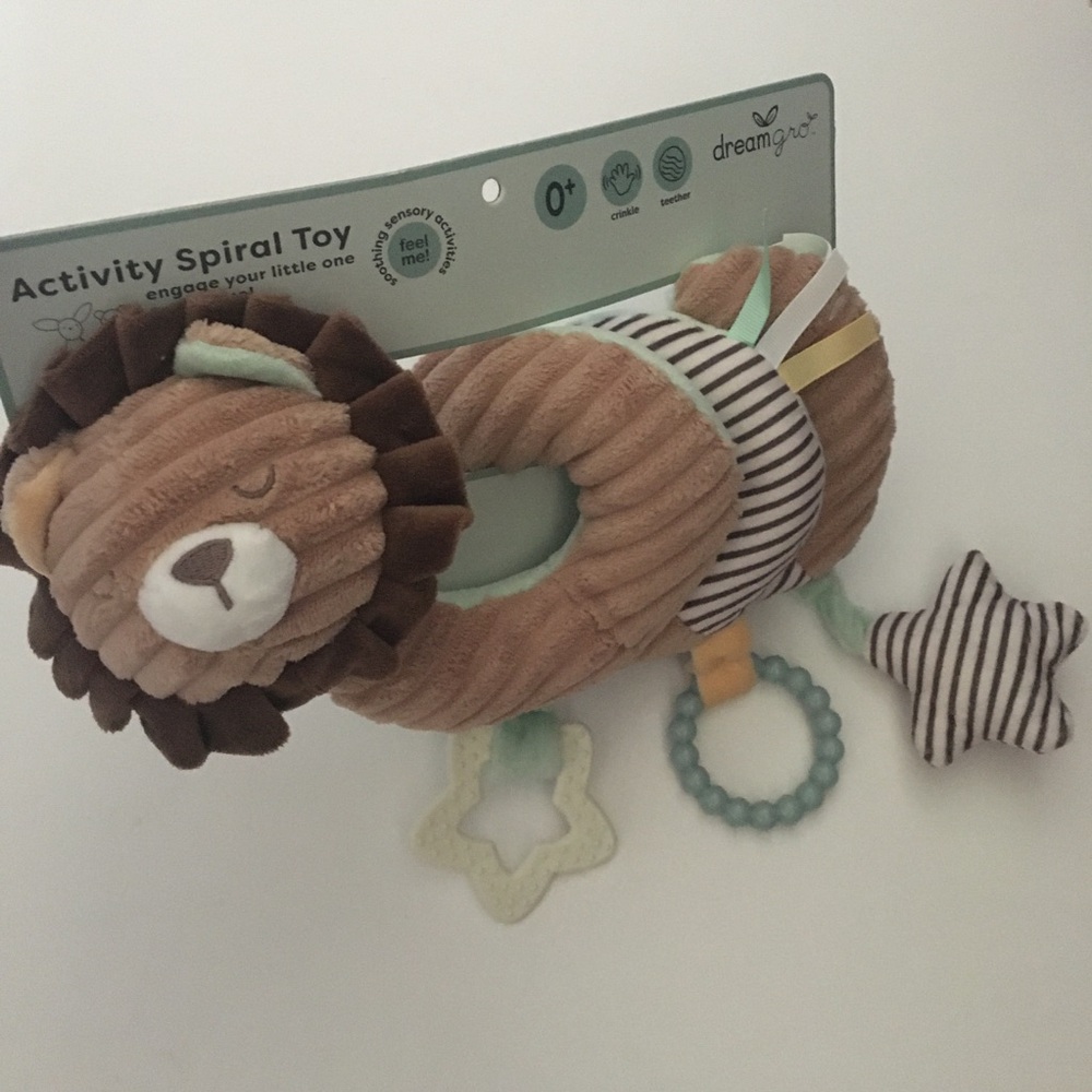 Spiral Soft Baby Toy Soothing Sensory Activities Brown Lion NEW | DreamGro